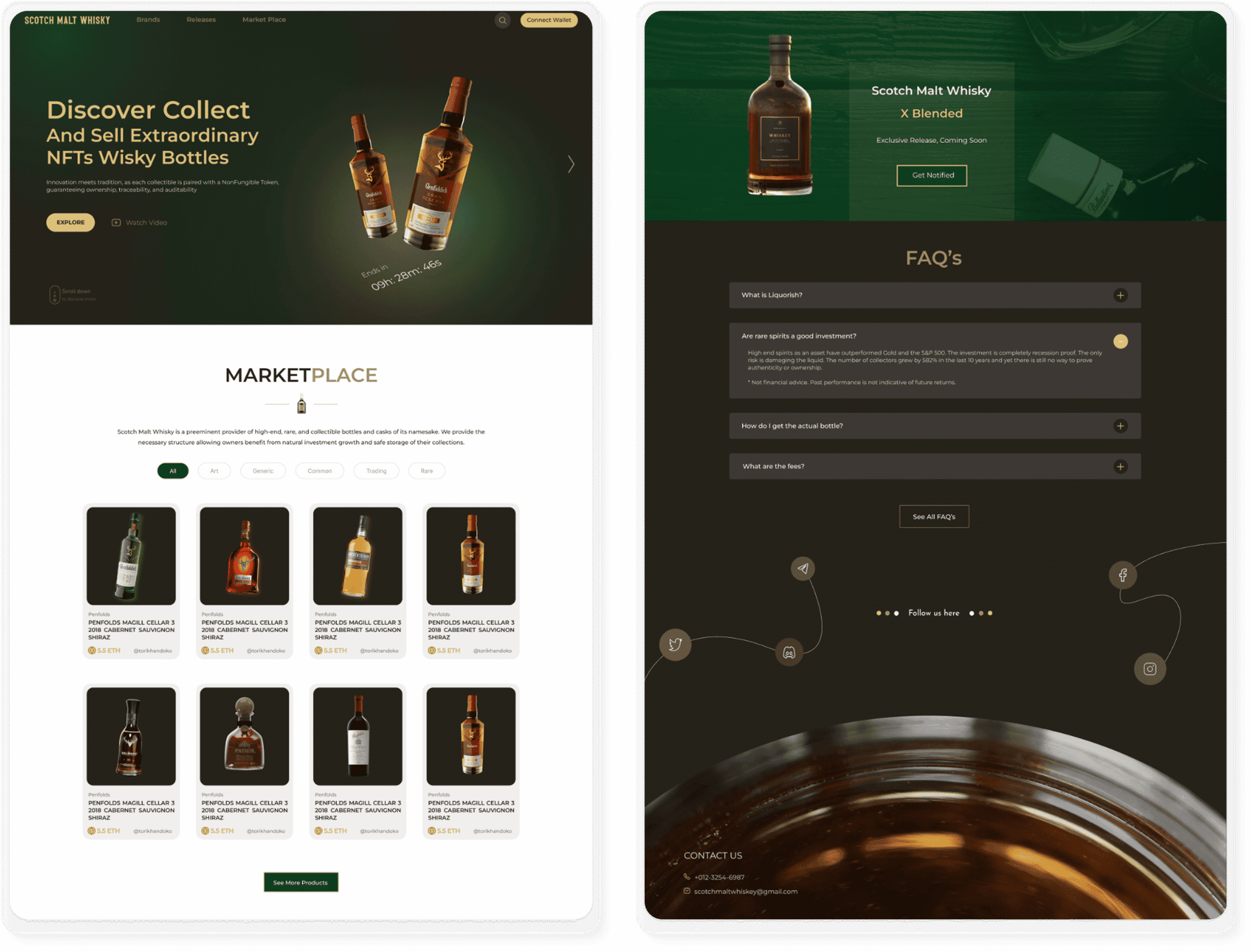 Marketplace screens